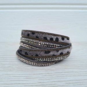 Animal Print Wrap Bracelet - Slate